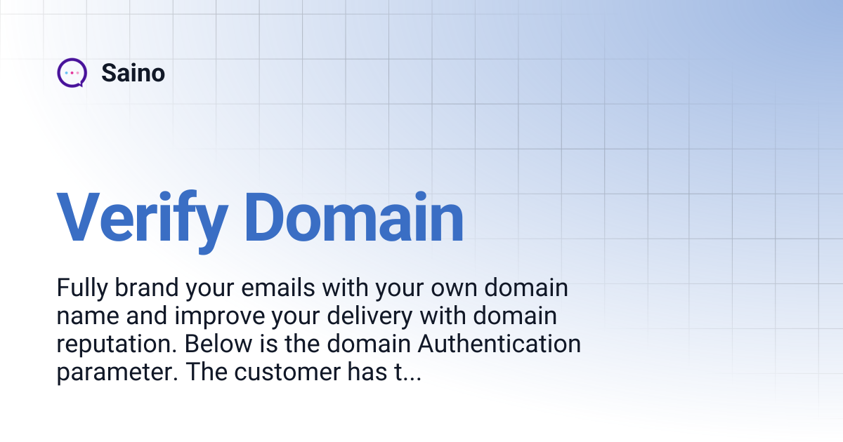 Verify Domain | Saino
